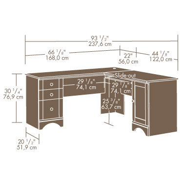 Sauder Harbor View Corner Desk With Hutch Ps1011 The Furniture Co