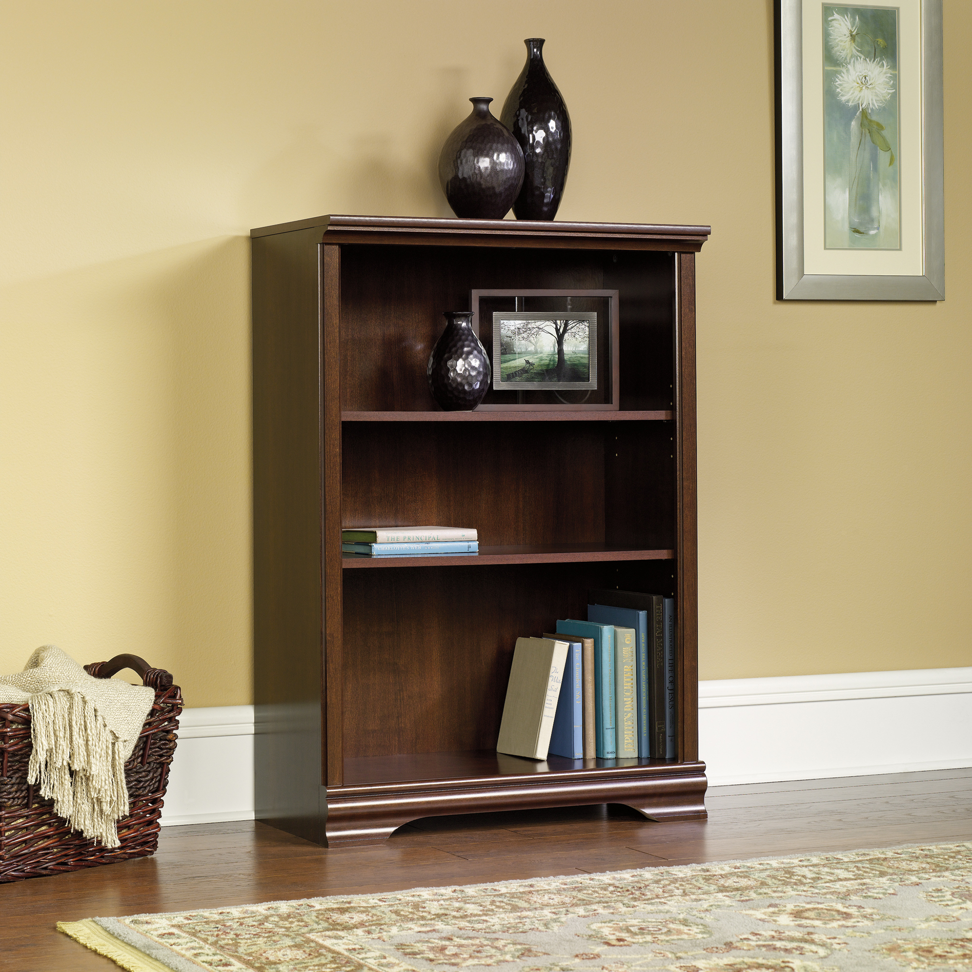 Sauder 3 Shelf Cherry Bookcase 411898 The Furniture Co Sauder 3 Shelf Cherry Bookcase 411898 The Furniture Co