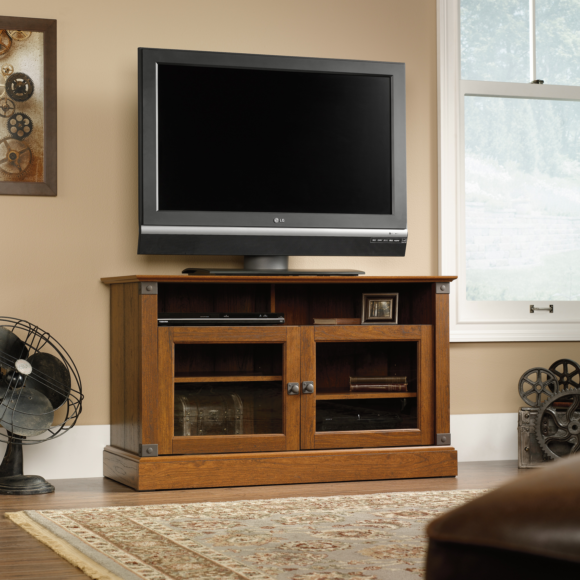 Sauder carson shop forge tv stand
