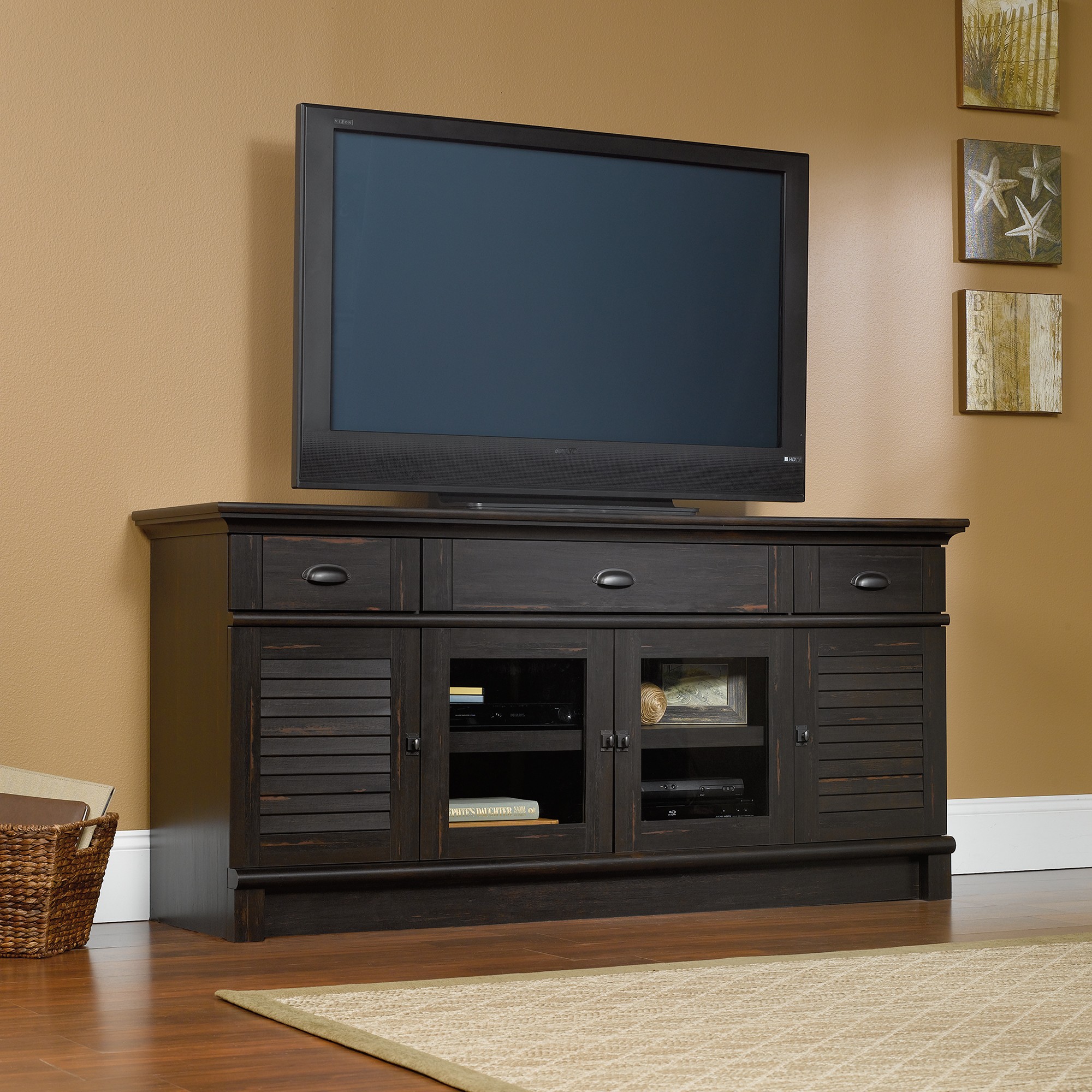 Sauder Harbor View Credenza Tv Stand 415374 The Furniture Co