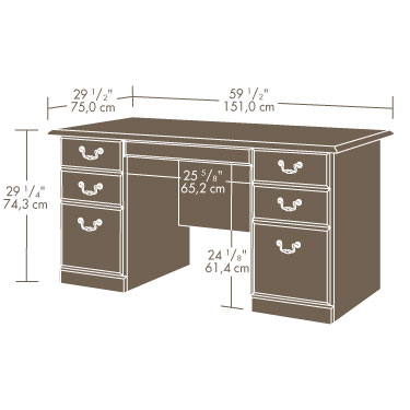 Sauder Heritage Hill Executive Desk 109830 The Furniture Co