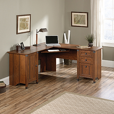 Sauder Carson Forge Corner Desk 416969 The Furniture Co