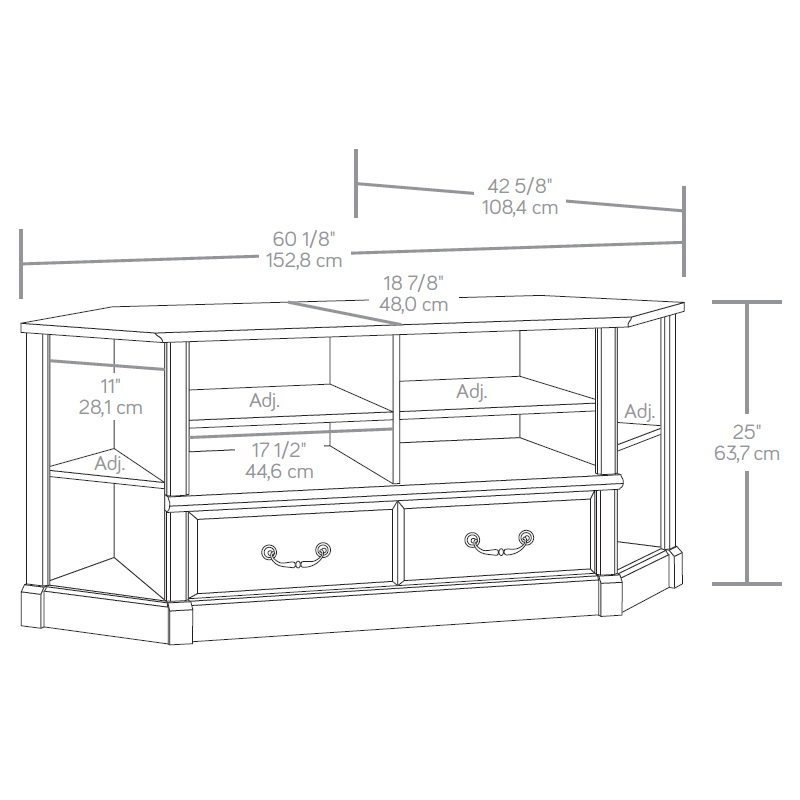 Sauder Orchard Hills Corner Entertainment Credenza 418652