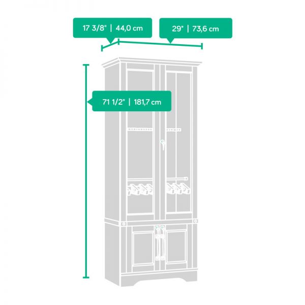Sauder Carson Forge Gun Cabinet 419575 The Furniture Co