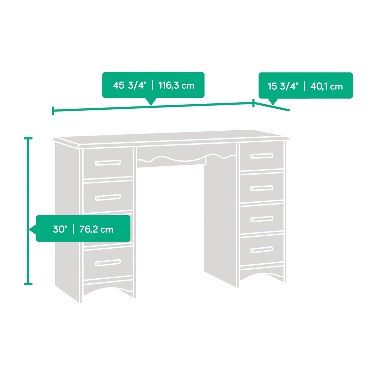 Eden Rue Desk 420194 Sauder Furniture TheFurnitureCo