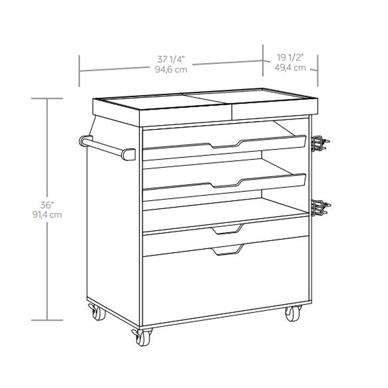 Sauder Craft Pro Series Craft Cart (417047) – The Furniture Co.