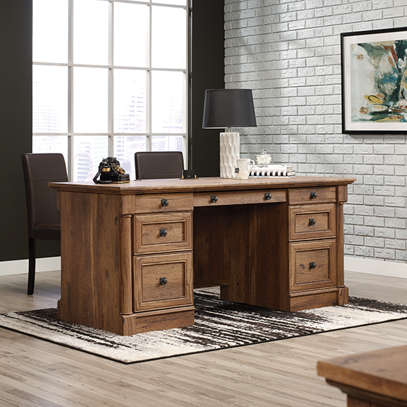 Sauder Vine Crest Executive Desk 421974 The Furniture Co