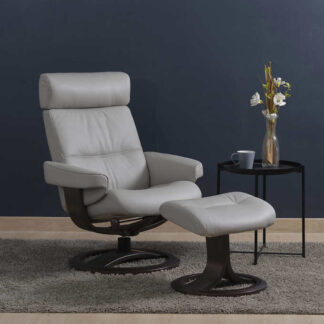 Leather Recliner & Ottoman (1355718)