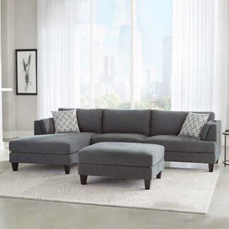 Ellery Fabric Sectional with Ottoman by Ontai Group